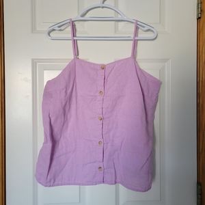 Purple Button Tank Top